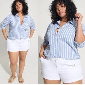 Torrid Madison Poplin Button-Up Long Sleeve Shirt 3X